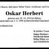 Herbert Oskar 1913-1991 Todesanzeige